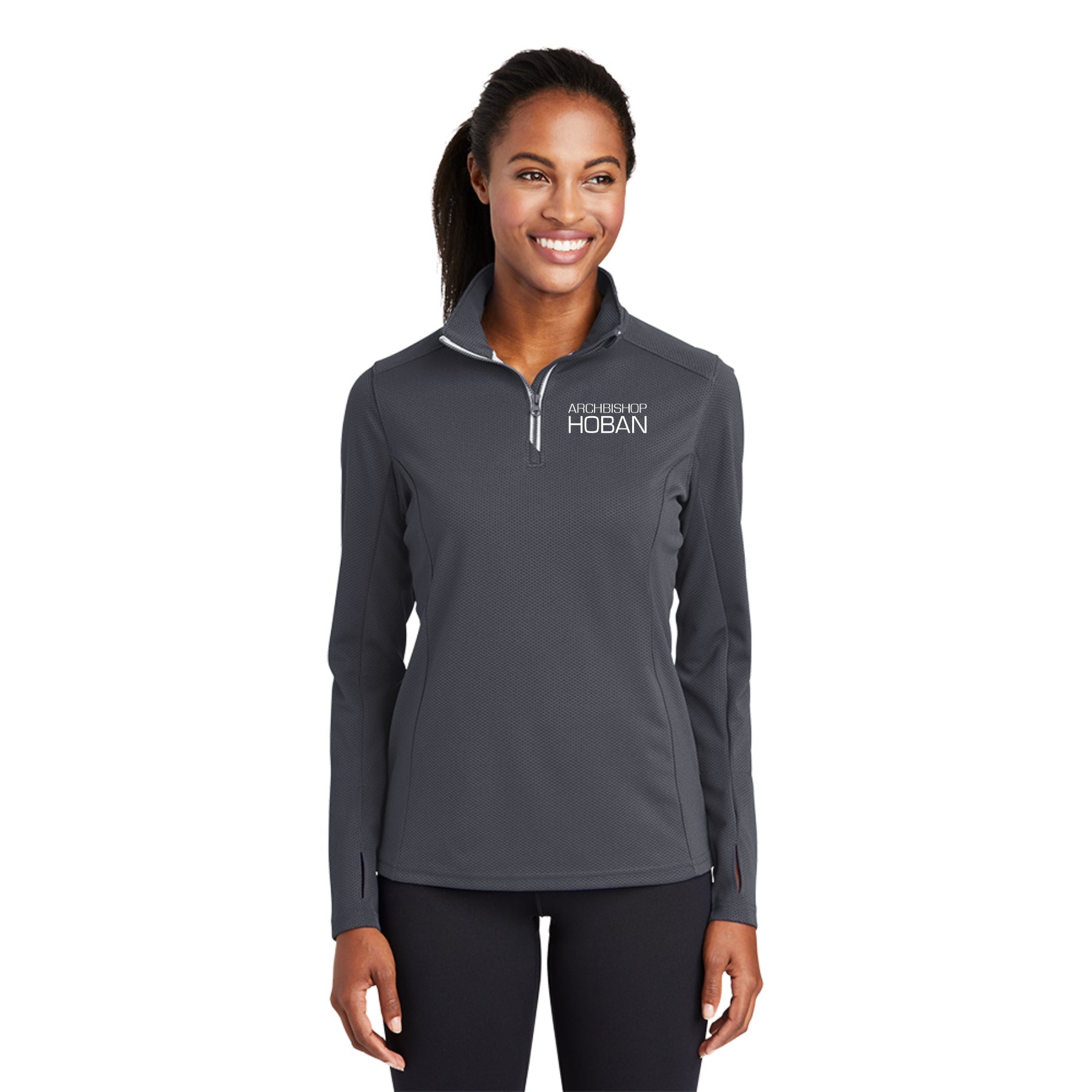 Ladies Textured Quarter Zip Pullover by Sport-Tek