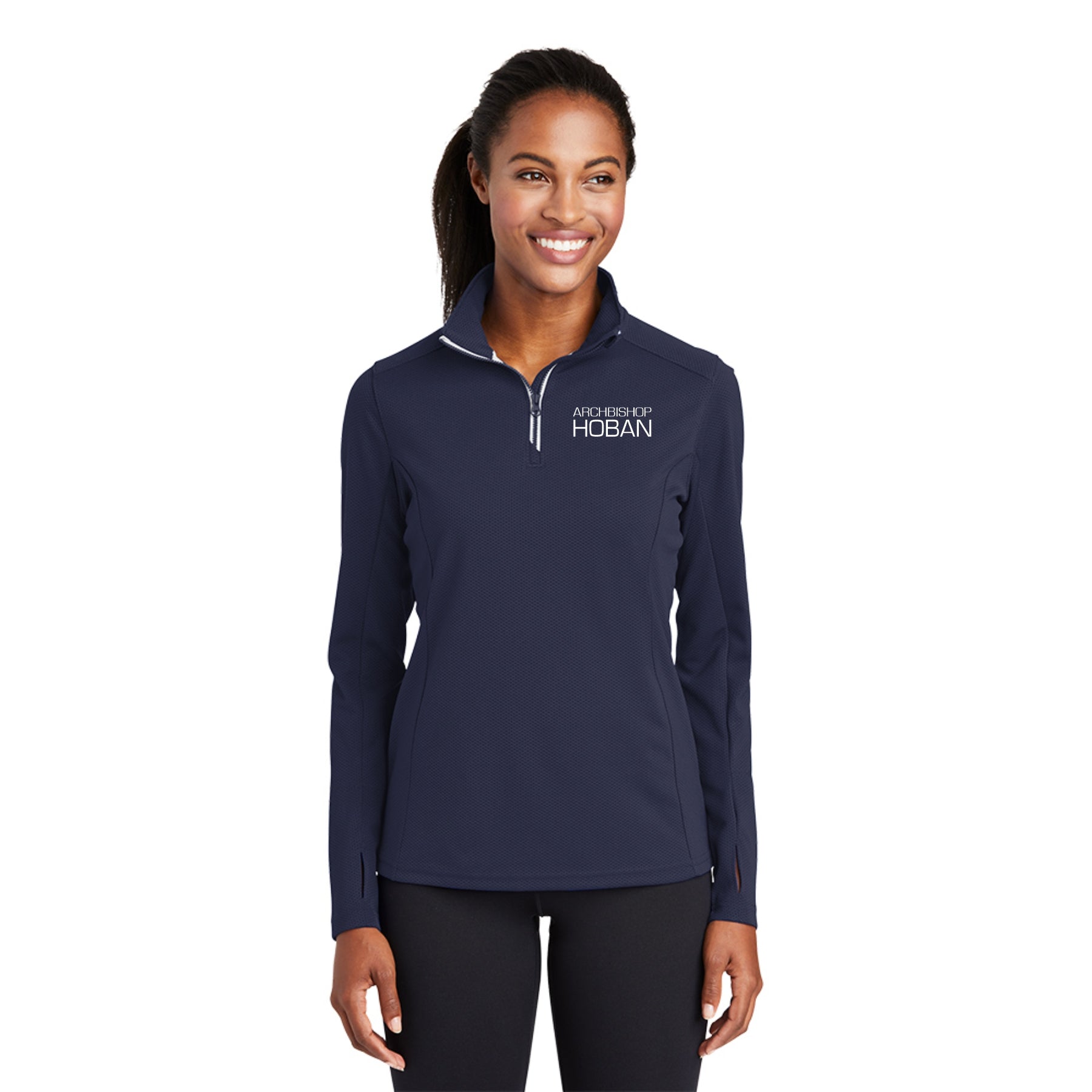 Ladies Textured Quarter Zip Pullover by Sport-Tek